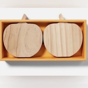 Target Wood Pumpkins Set of 2- NWT